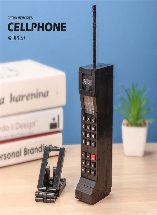 ENHANA Vintage Telephone Mobile Phone Building Blocks with Mobile Phone Holder,Has Collectible Value,The Best Gift for 6+Children, Teenagers, and Adults,489PCS - Image 4